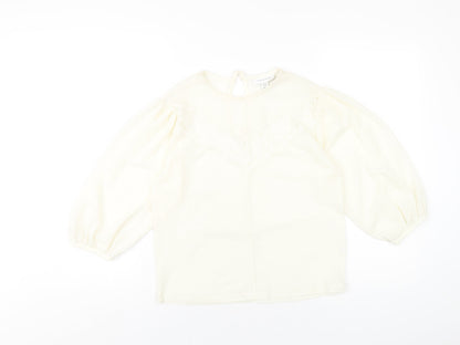 Womens UK Size 10 Topshop Ivory Basic T-Shirt