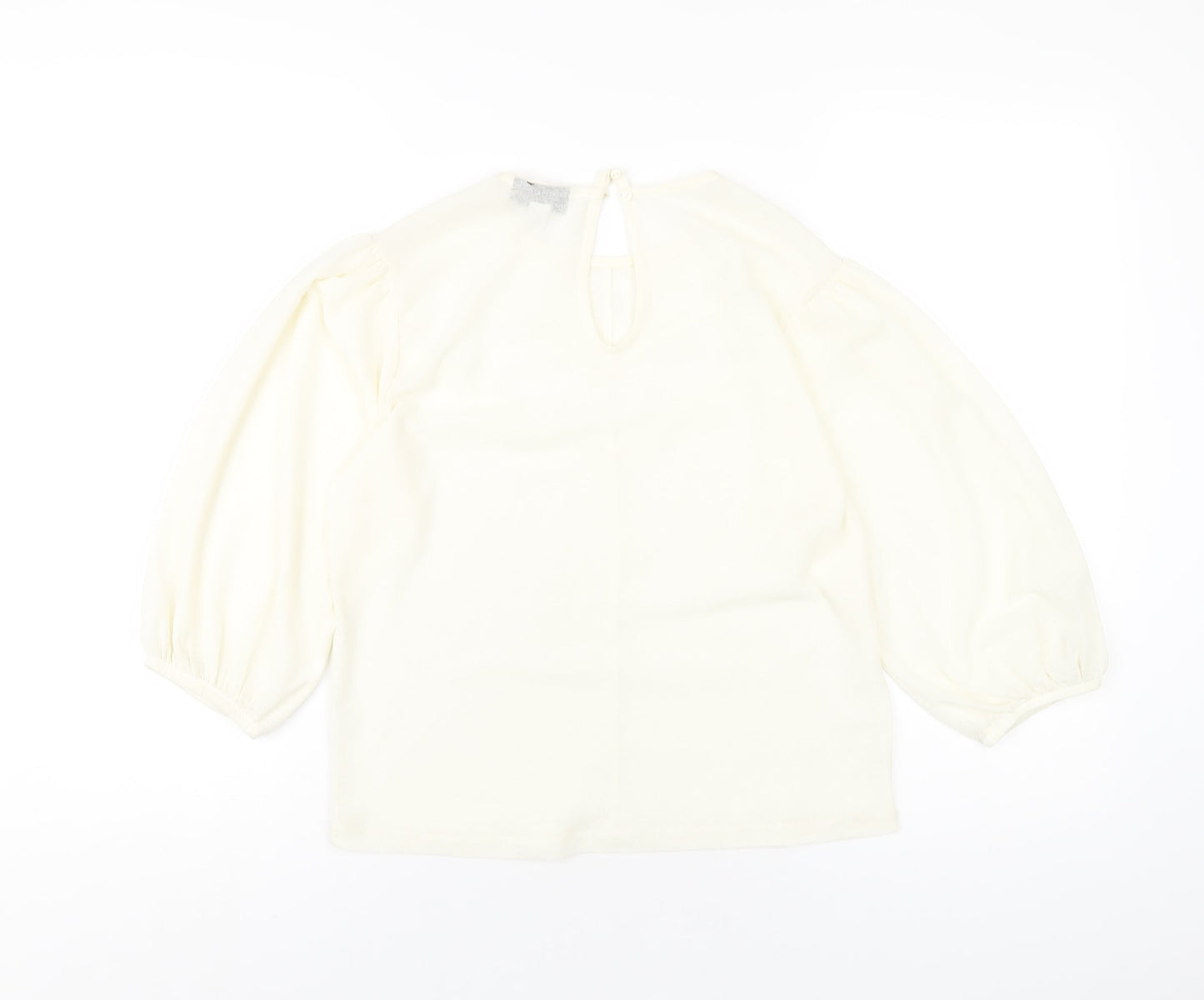 Womens UK Size 10 Topshop Ivory Basic T-Shirt