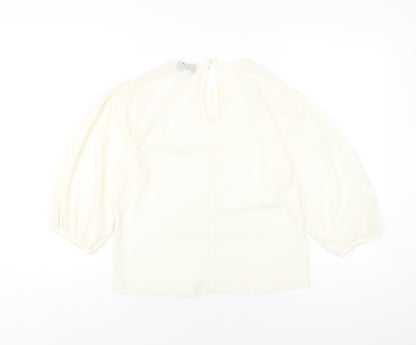 Womens UK Size 10 Topshop Ivory Basic T-Shirt