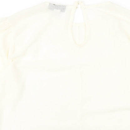 Womens UK Size 10 Topshop Ivory Basic T-Shirt