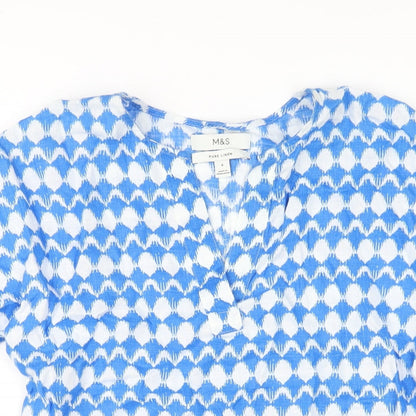 Womens UK Size 6 Marks and Spencer Blue Basic T-Shirt