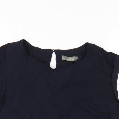 Womens UK Size 12 Oasis Blue Basic T-Shirt