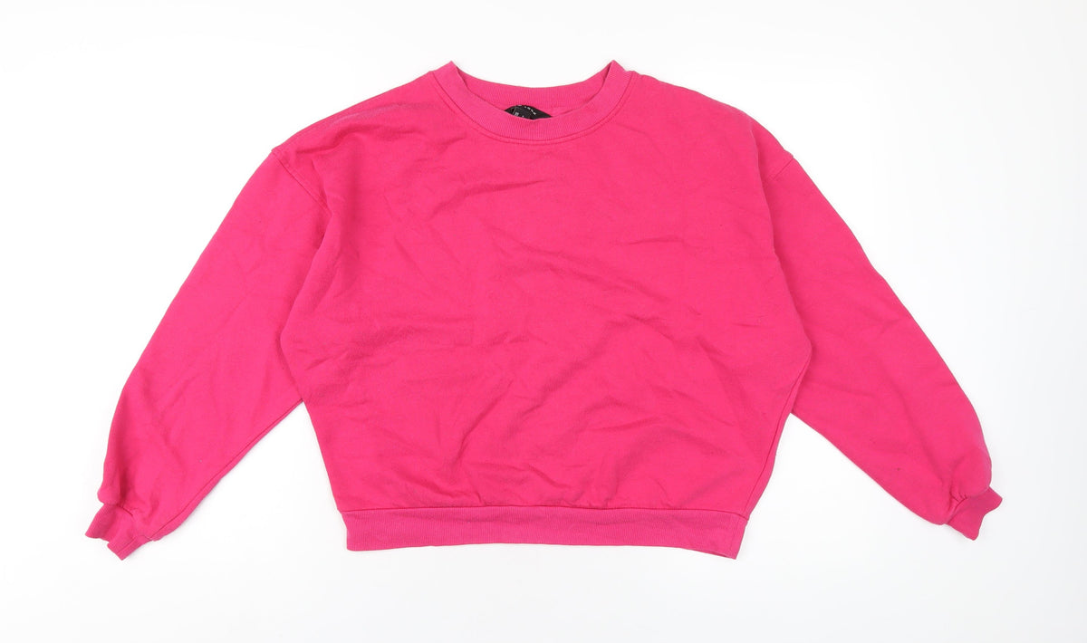 New Look Womens Pink Polyester Pullover Sweatshirt Size 8 Pullover