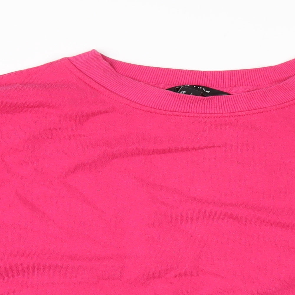 New Look Womens Pink Polyester Pullover Sweatshirt Size 8 Pullover