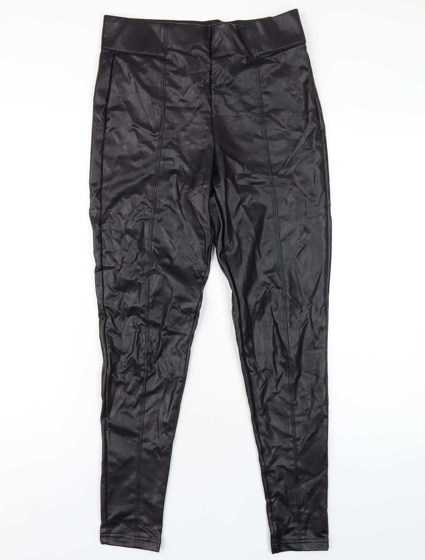Womens UK Size 10 Marks and Spencer Regular Fit Carrot Black Trousers