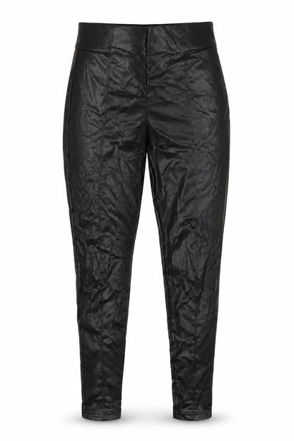 Marks & Spencer Womens Black Polyurethane Carrot Trousers Size 10 L28 in Regular