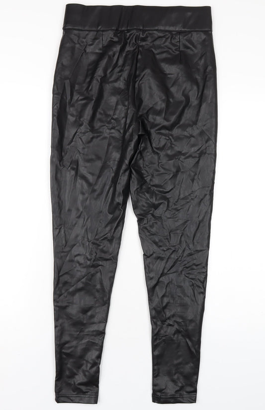 Womens UK Size 10 Marks and Spencer Regular Fit Carrot Black Trousers