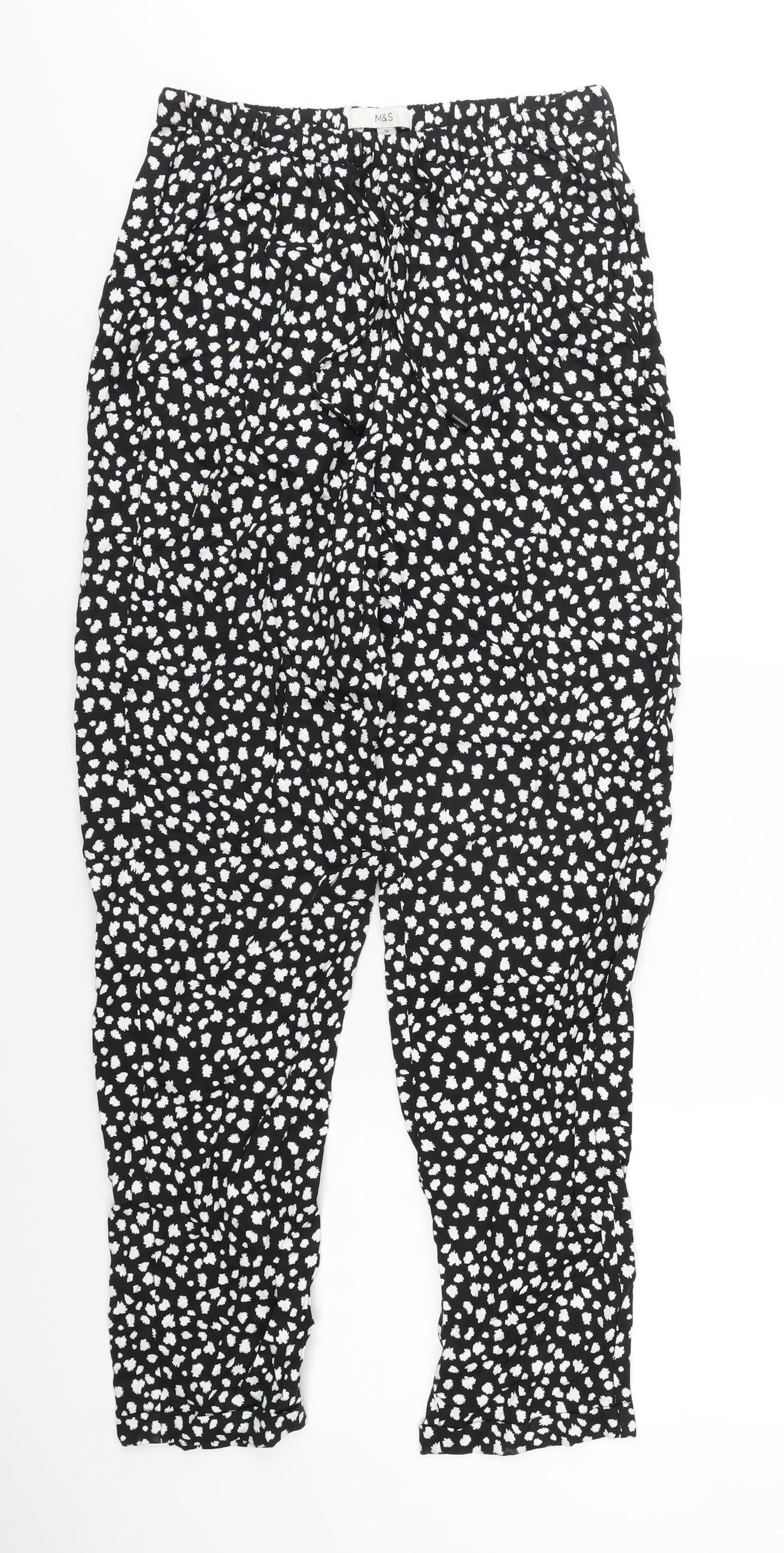 Womens UK Size 10 Marks and Spencer Regular Fit  Black Trousers