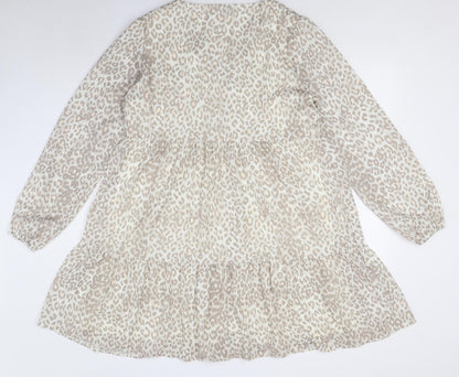 In The Style Women's Beige Animal Print Shift Dress