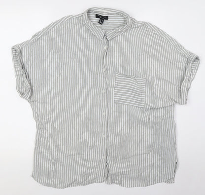 Womens UK Size 18 New Look White Basic Button-Up