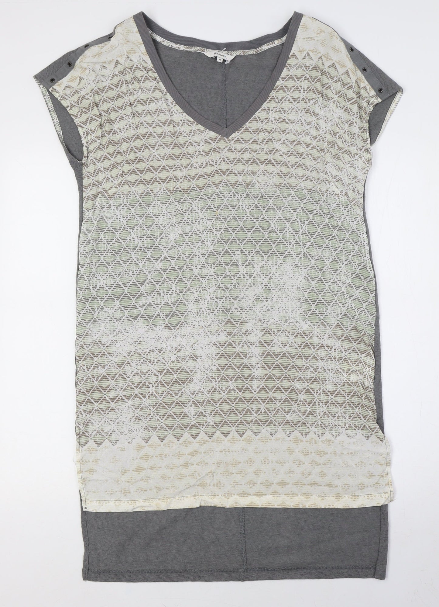 Womens UK Size 10 Sandwich Multicoloured Tunic Blouse