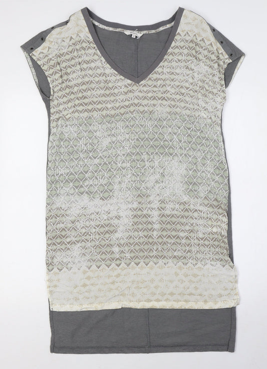 Womens UK Size 10 Sandwich Multicoloured Tunic Blouse