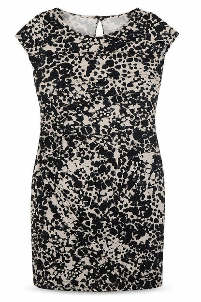 Next Women's Beige Animal Print Knee Length Sheath Dress