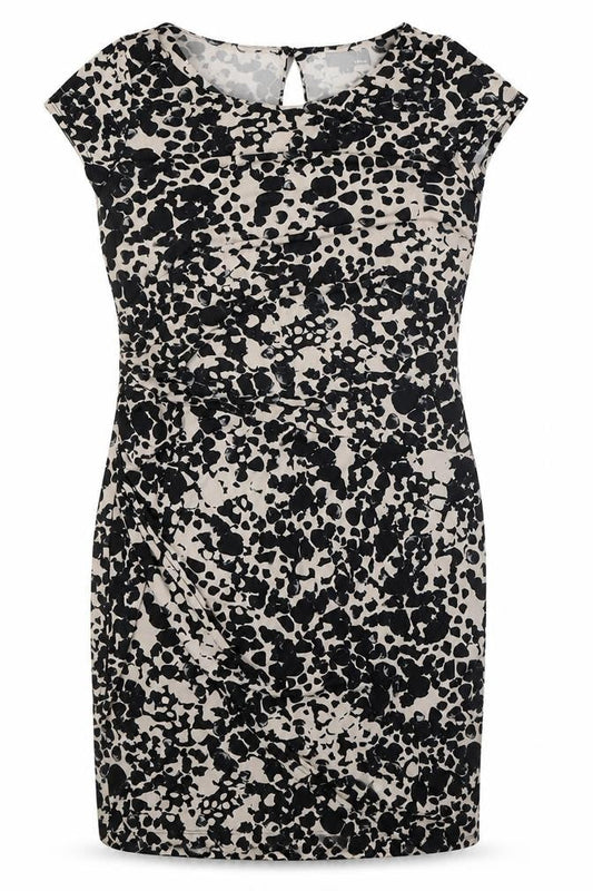 Next Women's Beige Animal Print Knee Length Sheath Dress