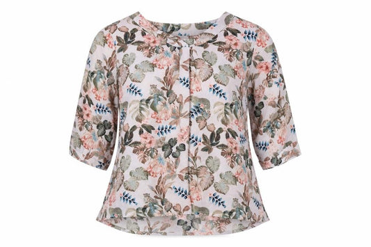 Front view of Atlas for Women Floral Tunic Blouse, Multicoloured, size 27