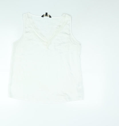 Womens UK Size 14 Lipsy White Basic Blouse