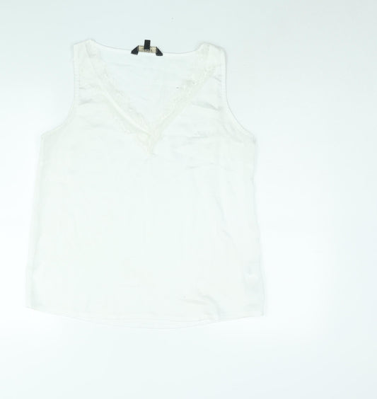 Womens UK Size 14 Lipsy White Basic Blouse