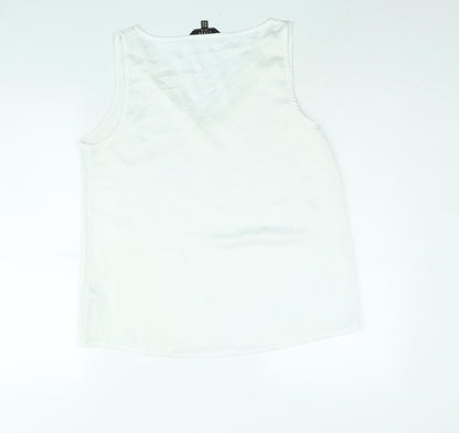 Womens UK Size 14 Lipsy White Basic Blouse