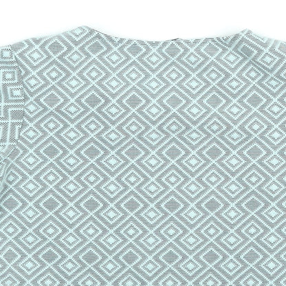 New Look Girls Blue Geometric Polyester Basic Blouse Size 12-13 Years Round Neck Pullover