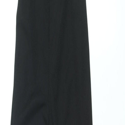 PRETTYLITTLETHING Womens Black Polyester Jumpsuit One-Piece Size 8 L32 in Pullover - Cut Out Drawstring Detail