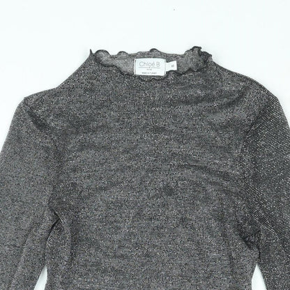 Womens UK Size XS NA-KD Silver Basic Blouse