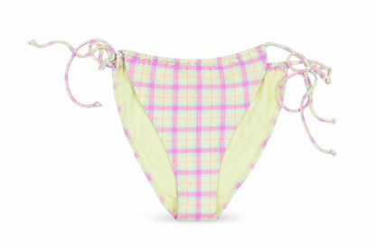 Bershka Womens Multicoloured Check Polyester Swim Bottom Size L - Tie