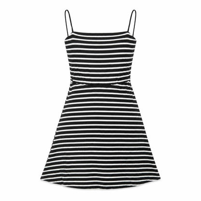 Divided by H&M Womens Black Striped Viscose A-Line Size 6 Square Neck Pullover