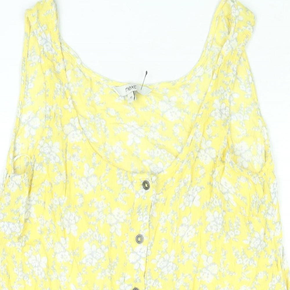 Womens UK Size 12 NEXT Yellow Camisole Blouse