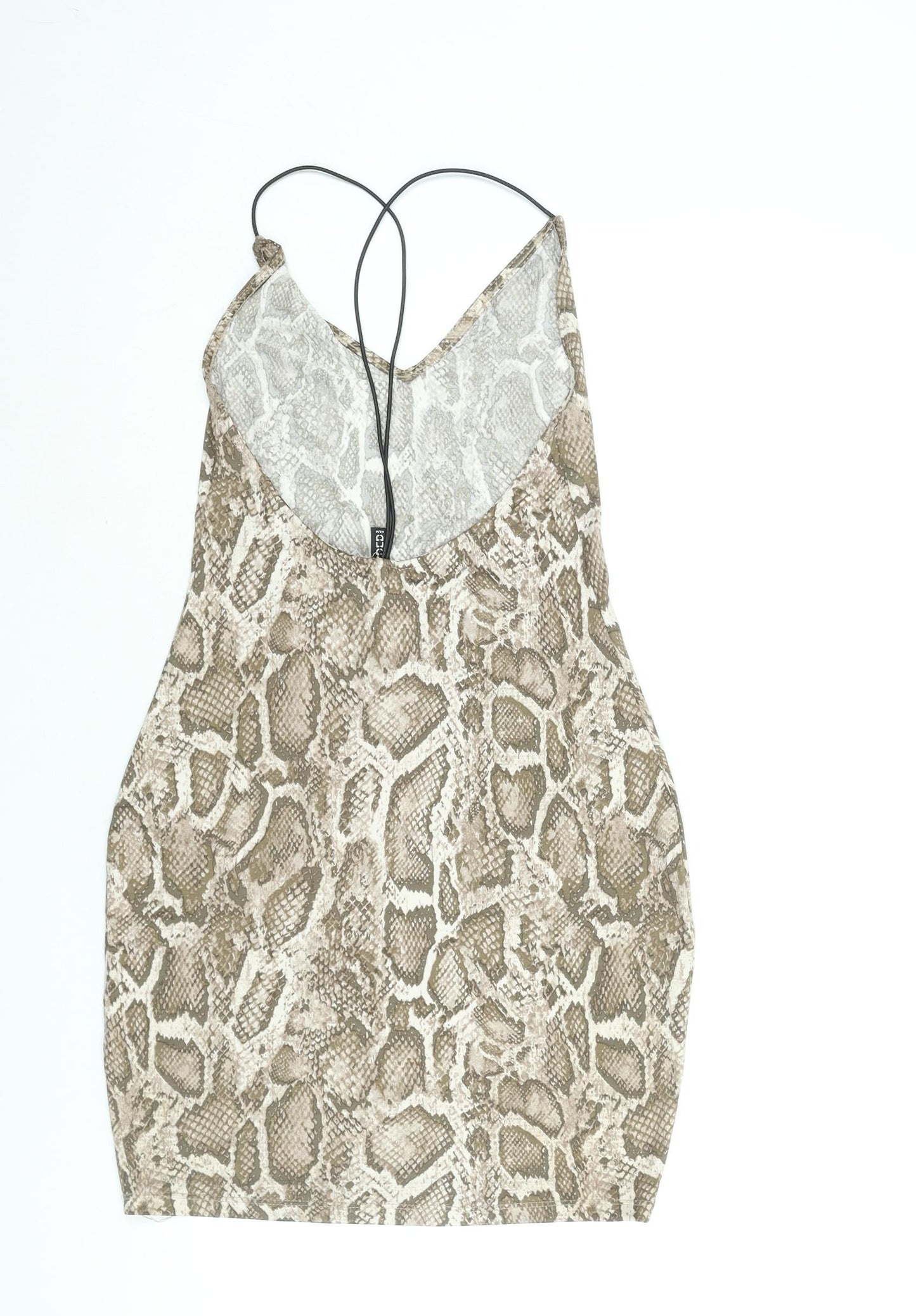 Divided by H&M Womens Brown Animal Print Polyester Bodycon Size M V-Neck Pullover - Snakeskin Print