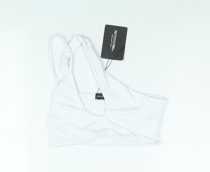 Womens UK Size 12 PRETTYLITTLETHING White Cropped Blouse