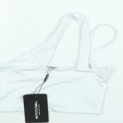 Womens UK Size 12 PRETTYLITTLETHING White Cropped Blouse