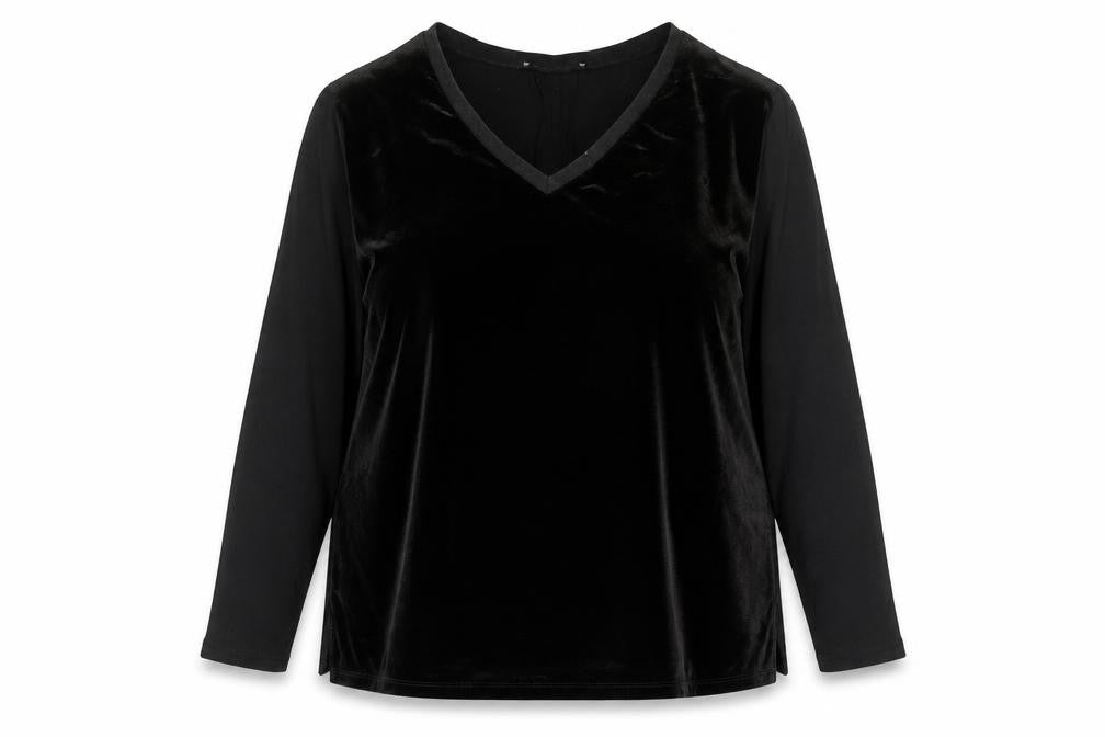 Womens UK Size 16 Oui Black Basic Blouse