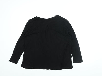 Womens UK Size 16 Oui Black Basic Blouse