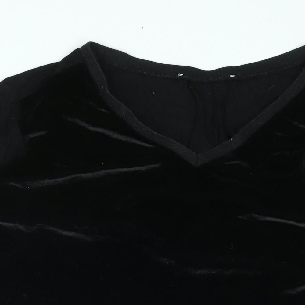Womens UK Size 16 Oui Black Basic Blouse
