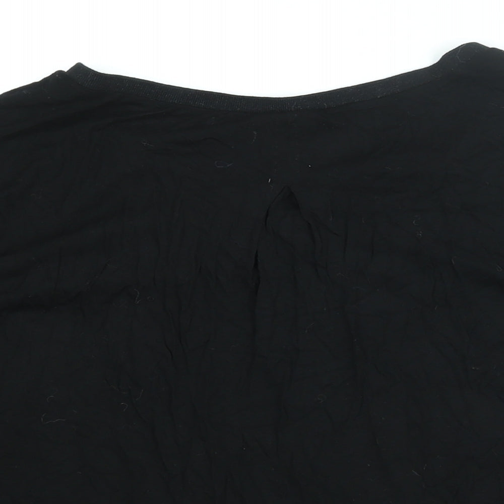 Womens UK Size 16 Oui Black Basic Blouse