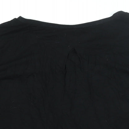 Womens UK Size 16 Oui Black Basic Blouse