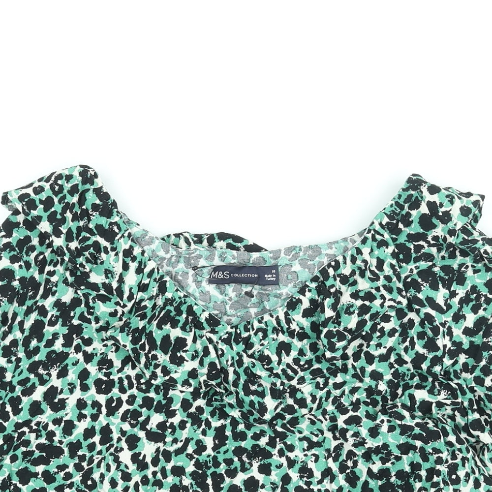 Womens UK Size 10 Marks and Spencer Green Basic Blouse