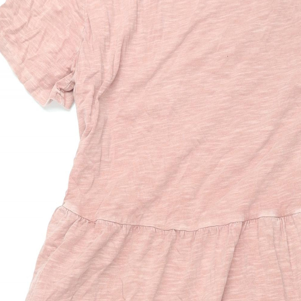 Old Navy Womens Pink Cotton Shift Size M Round Neck Pullover