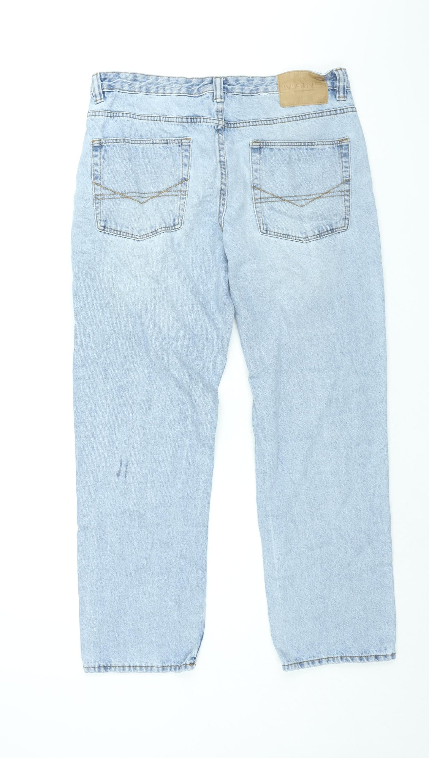 Maine New England Womens Blue Cotton Straight Jeans Size 34 in L28 in Regular Zip