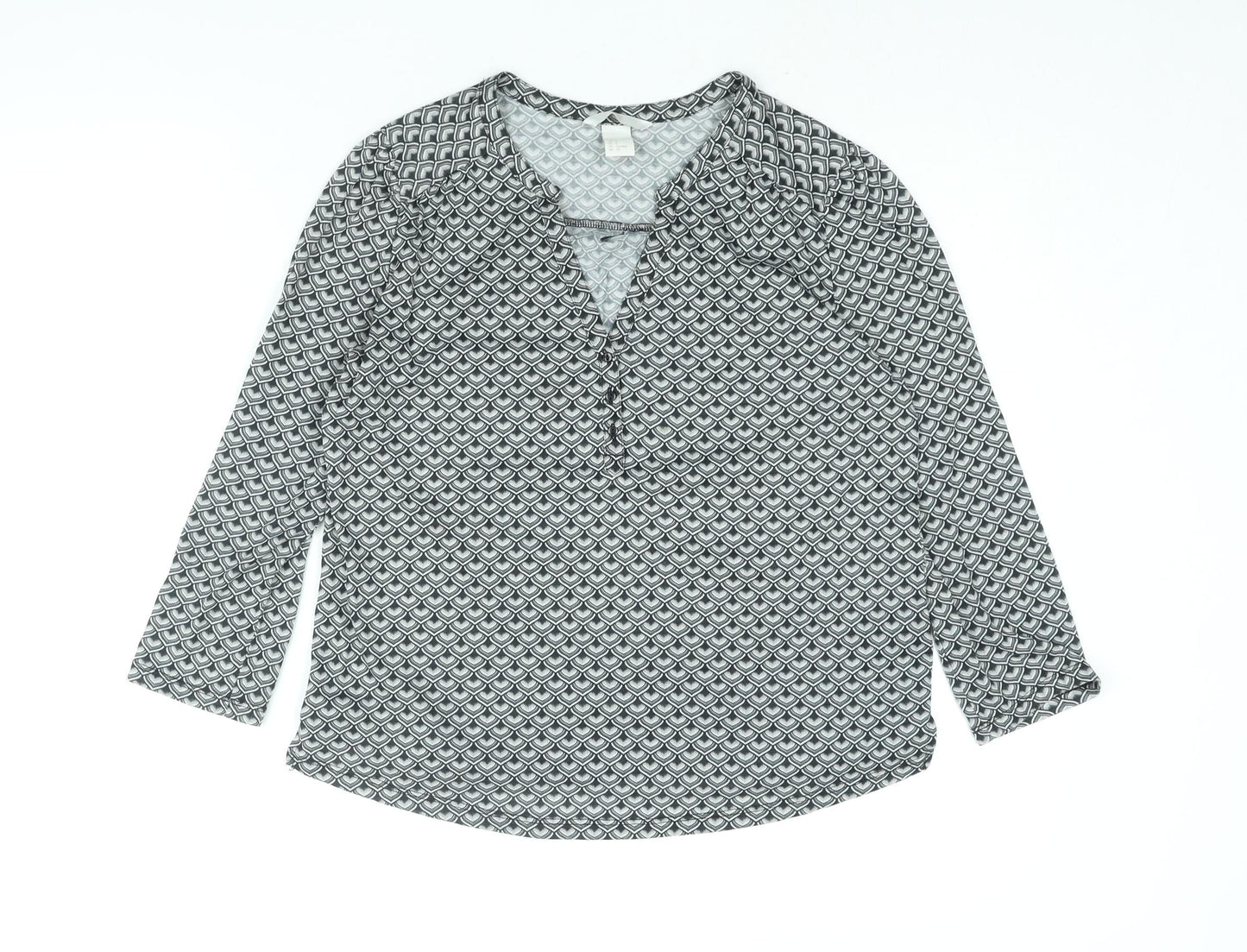 Womens UK Size S H&M Grey Basic Blouse