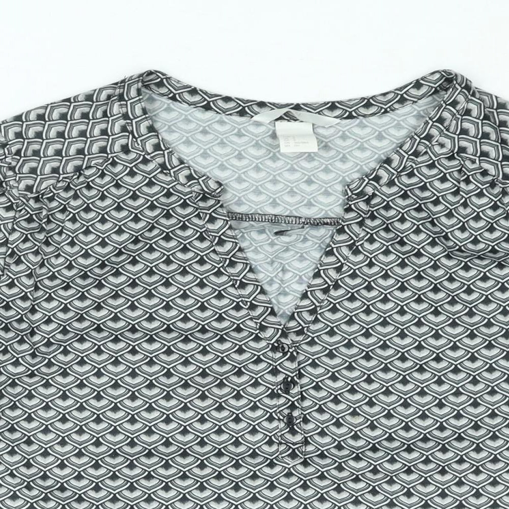 Womens UK Size S H&M Grey Basic Blouse