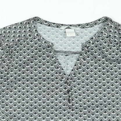 Womens UK Size S H&M Grey Basic Blouse