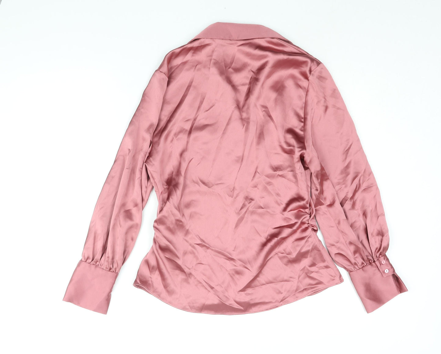 Womens UK Size S Zara Pink Basic Button-Up