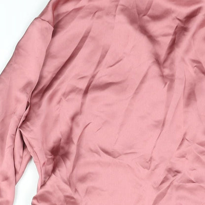 Womens UK Size S Zara Pink Basic Button-Up