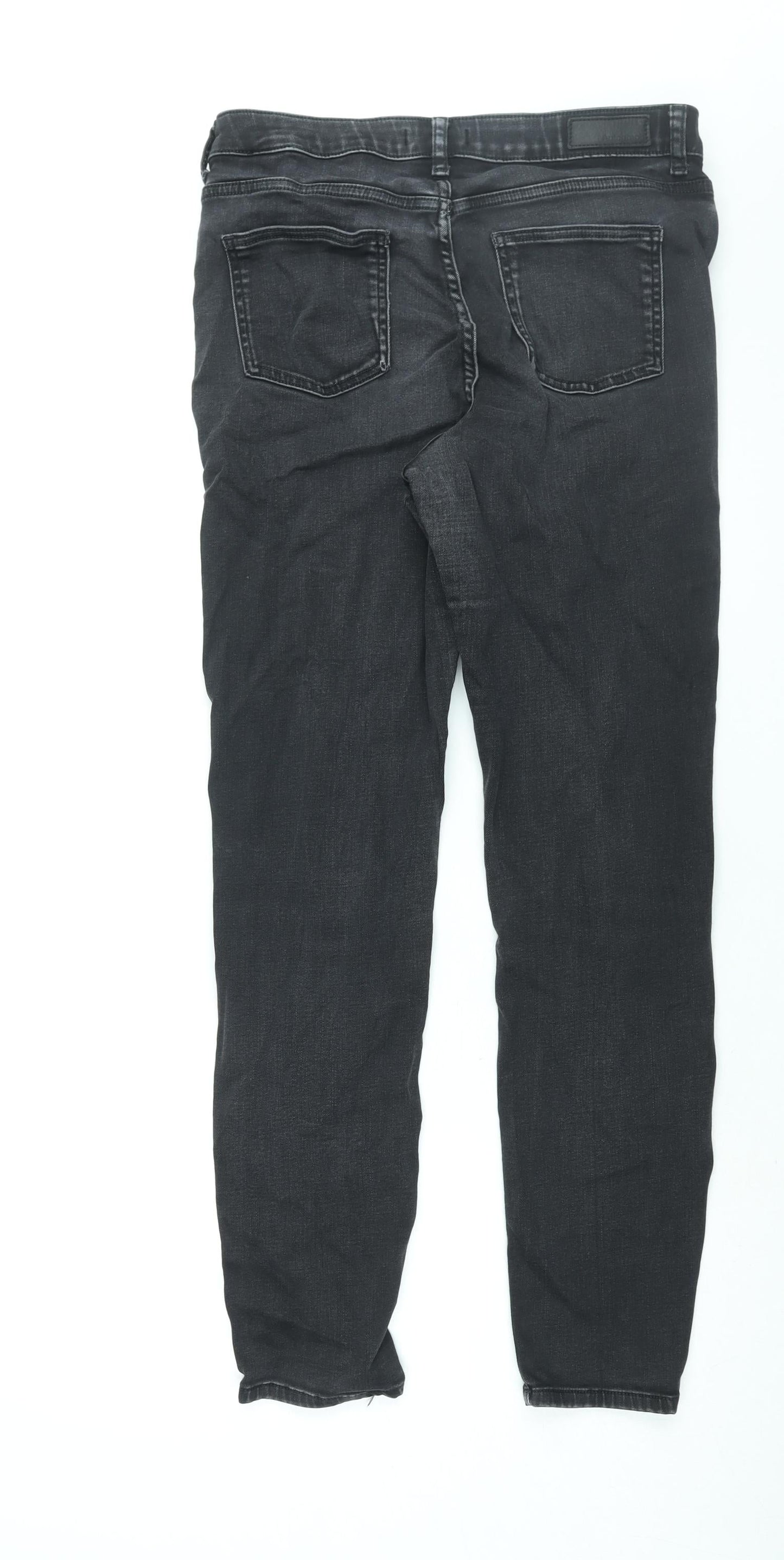 Autograph Womens Black Cotton Skinny Jeans Size 14 L30 in Regular Zip