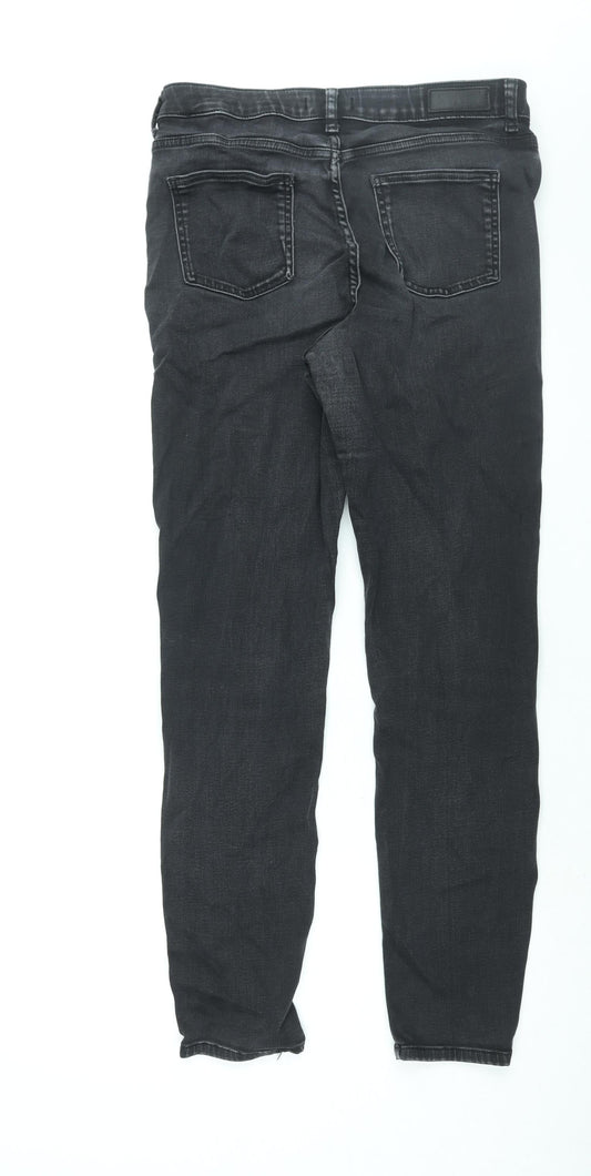 Autograph Womens Black Cotton Skinny Jeans Size 14 L30 in Regular Zip