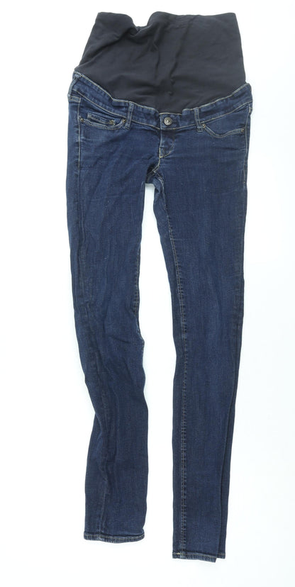 Womens UK Size 8 H&M Regular Fit Skinny Blue Jeans