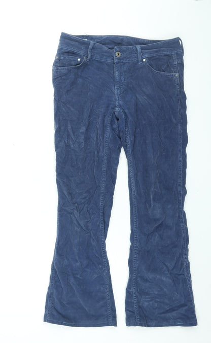 Pepe Jeans Womens Blue Cotton Trousers Size 27 in L32 in Regular Zip