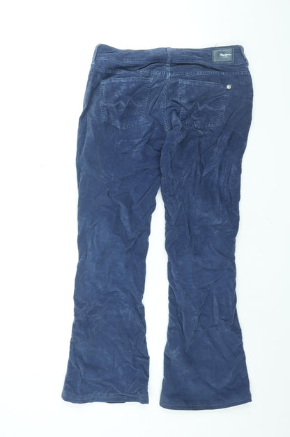 Pepe Jeans Womens Blue Cotton Trousers Size 27 in L32 in Regular Zip