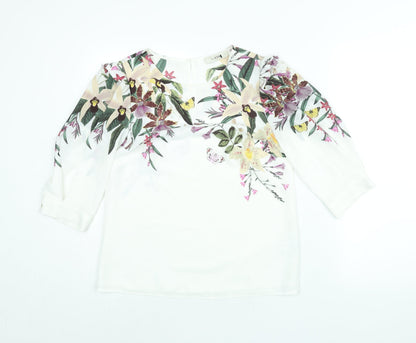 Womens UK Size 8 Oasis White Basic Blouse